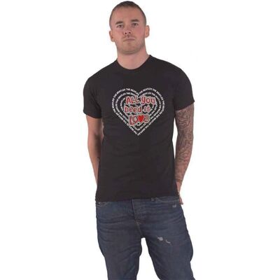 HeyRusty The Beatles Unisex T-shirt - All You Need Is Love Hjärta Svart L HeyRusty The Beatles Unisex T-shirt - All You Need Is Love Hjärta Svart L