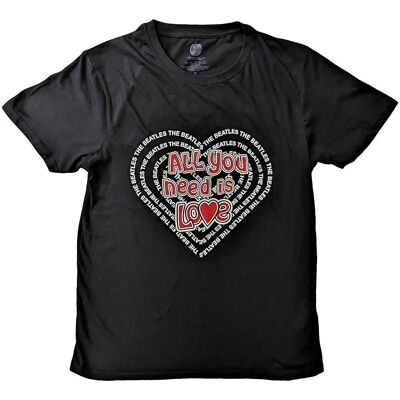 The Beatles Unisex All You Need Is Love Hjärta T-shirt - T-shirt The Beatles Unisex All You Need Is Love Hjärta T-shirt - T-shirt