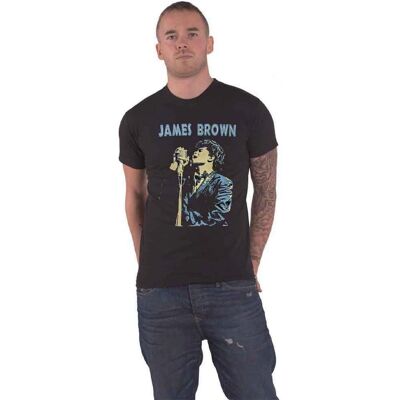 T-shirt Officiel du Groupe James Brown Microphone Noir L - T-Shirt - Publicité T-shirt Officiel du Groupe James Brown Microphone Noir L - T-Shirt - Publicité