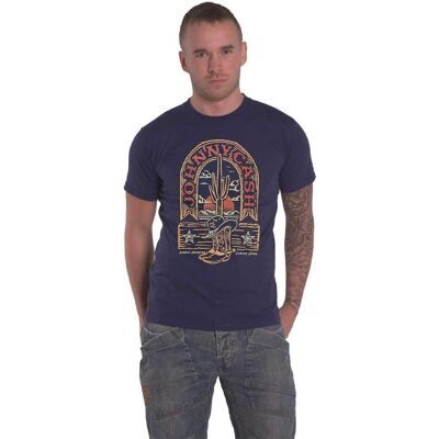 Johnny Cash Modèle : T-shirt Bleu Moyen - Unisexe - Publicité Johnny Cash Modèle : T-shirt Bleu Moyen - Unisexe - Publicité