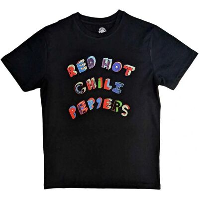 Svart T-shirt Red Hot Chili Peppers - Unisex - Färgade bokstäver Svart T-shirt Red Hot Chili Peppers - Unisex - Färgade bokstäver