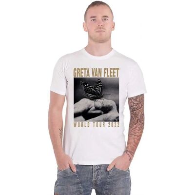Greta Van Fleet World Tour Butterfly T-Shirt White L - T-Shirt Greta Van Fleet World Tour Butterfly T-Shirt White L - T-Shirt