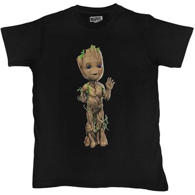 Marvel Groot Wave Svart T-shirt - Guardians Of The Galaxy Marvel Groot Wave Svart T-shirt - Guardians Of The Galaxy