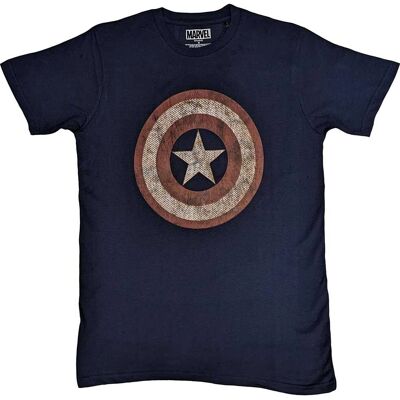 Marvel Captain America Broderad Sköld Navy T-shirt Marvel Captain America Broderad Sköld Navy T-shirt