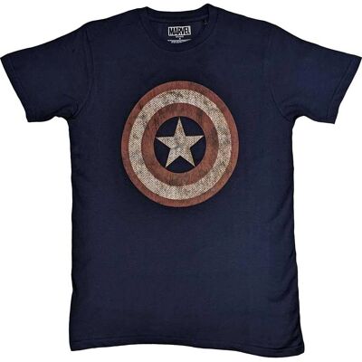 Marvel Navy Broderad Sköld T-shirt - Unisex Marvel Navy Broderad Sköld T-shirt - Unisex