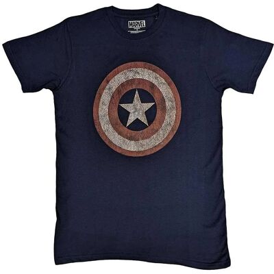 Captain America broderad sköld marin T-shirt Captain America broderad sköld marin T-shirt