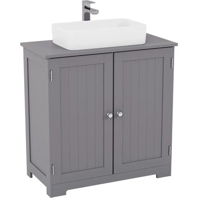 Home Discount Priano 2 Door Under Sink Bathroom Cabinet Grey - Bathroom Furniture Home Discount Priano 2 Door Under Sink Bathroom Cabinet Grey - Bathroom Furniture