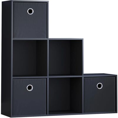 Vida Designs - Durham - Black - 6 Cube - Staircase Shelf Vida Designs - Durham - Black - 6 Cube - Staircase Shelf