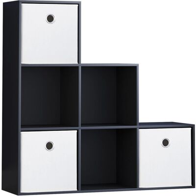 Vida Designs - Durham 6 Cube Staircase Shelf - Black Vida Designs - Durham 6 Cube Staircase Shelf - Black