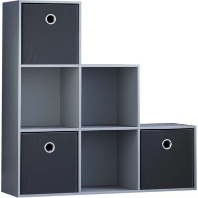 Vida Designs - Durham 6 Cube Staircase Shelf - Grey Vida Designs - Durham 6 Cube Staircase Shelf - Grey