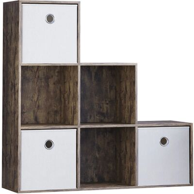 Vida Designs - Durham 6 Cube Staircase Shelf - Dark Wood Vida Designs - Durham 6 Cube Staircase Shelf - Dark Wood