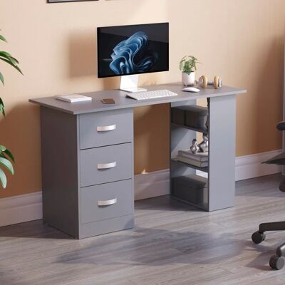 Vida Designs - Mason - 3 Tiroirs - 3 Étagères - Bureau - Publicité Vida Designs - Mason - 3 Tiroirs - 3 Étagères - Bureau - Publicité
