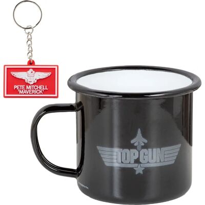 Blue Sky Studios Top Gun Tasse & Schlüsselring - Schwarz & Blau - 500ml Blue Sky Studios Top Gun Tasse & Schlüsselring - Schwarz & Blau - 500ml