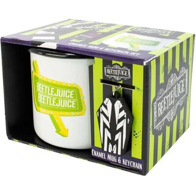 Emaljmugg och nyckelring-set Beetlejuice - Vit Emaljmugg och nyckelring-set Beetlejuice - Vit