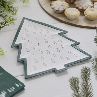 Assiettes en papier en forme de sapin de Noël Ginger Ray - Vaisselle festive verte x8 - Publicité Assiettes en papier en forme de sapin de Noël Ginger Ray - Vaisselle festive verte x8 - Publicité