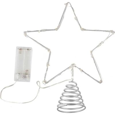 Ginger Ray Étoile Argentée LED pour Sapin de Noël - Noël Ginger Ray Étoile Argentée LED pour Sapin de Noël - Noël