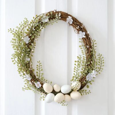 Ginger Ray Easter Egg Wreath - Egg, Foliage & Twig Spring Decor Ginger Ray Easter Egg Wreath - Egg, Foliage & Twig Spring Decor