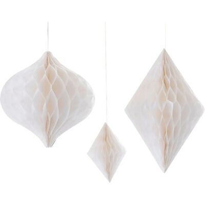 Ginger Ray White Honeycomb Decorations - Pack of 3 Ginger Ray White Honeycomb Decorations - Pack of 3