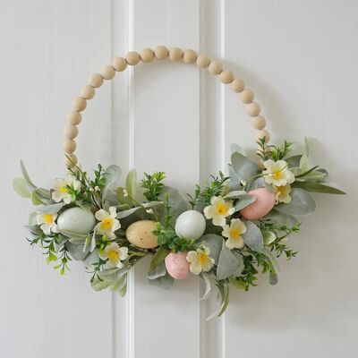 Couronne de printemps Ginger Ray - Perles en bois et feuillage - Couronne - Publicité Couronne de printemps Ginger Ray - Perles en bois et feuillage - Couronne - Publicité