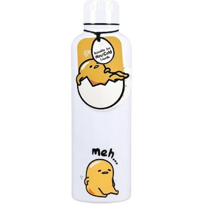 Paladone Gudetama Metallvattentank - 500ml - Rostfritt stål | Håller drycker varma eller kalla Paladone Gudetama Metallvattentank - 500ml - Rostfritt stål | Håller drycker varma eller kalla