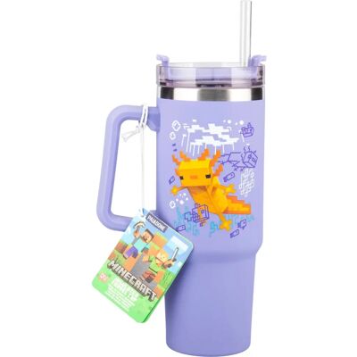 Paladone Products MINECRAFT - Purple - XL 900ml Travel Mug with Straw - Travel Mug Paladone Products MINECRAFT - Purple - XL 900ml Travel Mug with Straw - Travel Mug