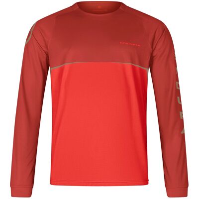 Endura Core Printed Langarm Rot - Trikot Endura Core Printed Langarm Rot - Trikot