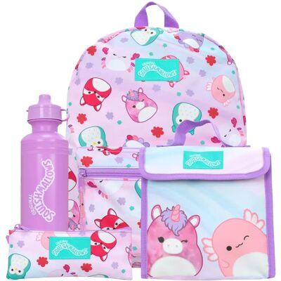 Squishmallows Schulrucksack-Set - Mehrfarbig - Schulrucksack, Lunchbox, Wasserflasche, Federmäppchen Squishmallows Schulrucksack-Set - Mehrfarbig - Schulrucksack, Lunchbox, Wasserflasche, Federmäppchen
