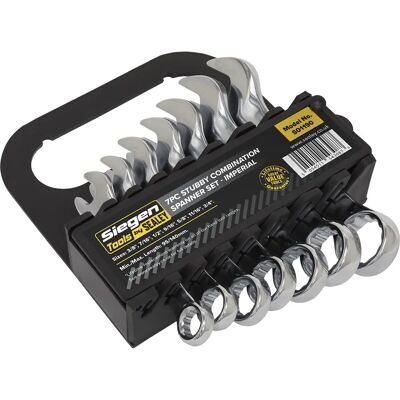 Loops - 7pc STUBBY Short Handled Combination Spanner Set Loops - 7pc STUBBY Short Handled Combination Spanner Set