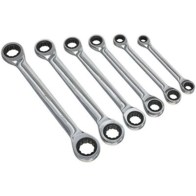 Loops - 6pc Ratchet Ring Spanner / Socket Set - 12 Point - Tool Set Loops - 6pc Ratchet Ring Spanner / Socket Set - 12 Point - Tool Set
