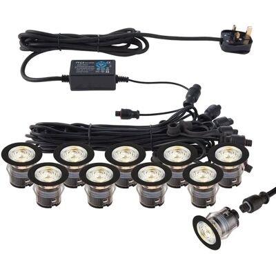 Loops Stainless Steel Recessed Decking Light Kit - 10 CCT LEDs Loops Stainless Steel Recessed Decking Light Kit - 10 CCT LEDs