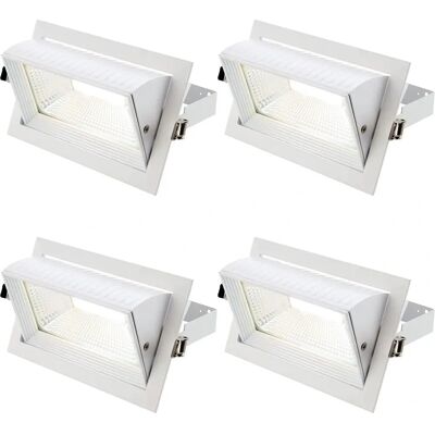 Loops 4 Pack Adjustable Ceiling Downlight - 35W Cool White LED - Matt White - Downlight Loops 4 Pack Adjustable Ceiling Downlight - 35W Cool White LED - Matt White - Downlight
