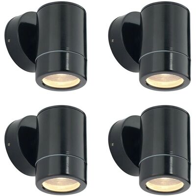 Loops 4 PACK Outdoor Wall Downlight - Dimmable 7W LED GU10 - Satin Black - Wall Downlight Loops 4 PACK Outdoor Wall Downlight - Dimmable 7W LED GU10 - Satin Black - Wall Downlight