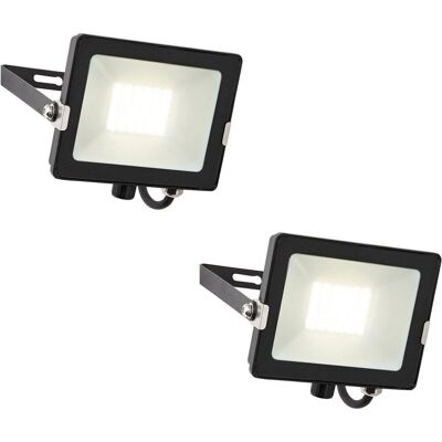 Loops 2 PACK Outdoor Waterproof LED Floodlight - 30W Cool White LED - Matt Black - Floodlight Loops 2 PACK Outdoor Waterproof LED Floodlight - 30W Cool White LED - Matt Black - Floodlight