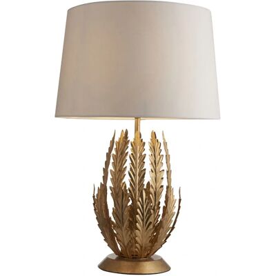 Loops Ornate Gold Table Lamp Light & Ivory Cotton Shade - Table Lamp Loops Ornate Gold Table Lamp Light & Ivory Cotton Shade - Table Lamp