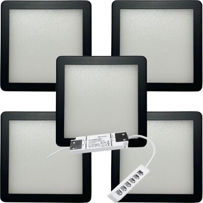 Loops 5x Black Under Cabinet Kitchen Light & Driver Kit - Warm White Loops 5x Black Under Cabinet Kitchen Light & Driver Kit - Warm White