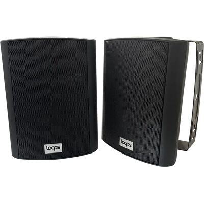 Loops Outdoor Bluetooth Wall Speakers - 120W - Black IP56 Loops Outdoor Bluetooth Wall Speakers - 120W - Black IP56