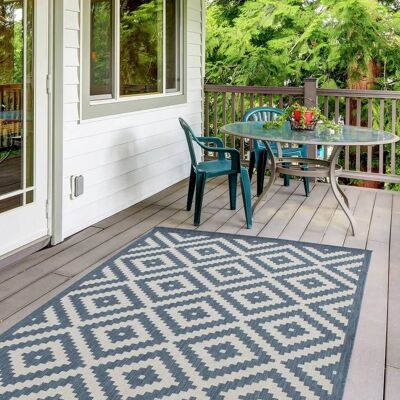 THE RUGS - Ecology Collection Diamond Blue - Outdoor Rug THE RUGS - Ecology Collection Diamond Blue - Outdoor Rug