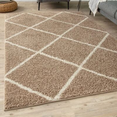 THE RUGS - Myshaggy Diamond Design - Beige - 160x230 - Rug THE RUGS - Myshaggy Diamond Design - Beige - 160x230 - Rug