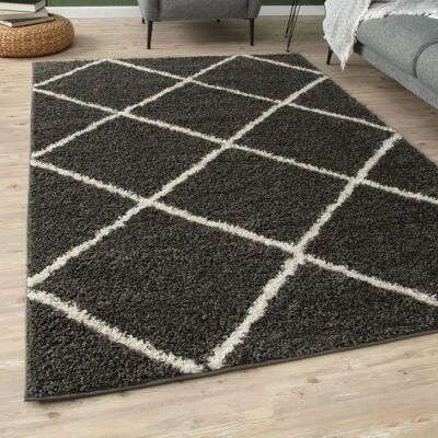 THE RUGS - Myshaggy Diamond Design - Dark Grey - Rug THE RUGS - Myshaggy Diamond Design - Dark Grey - Rug