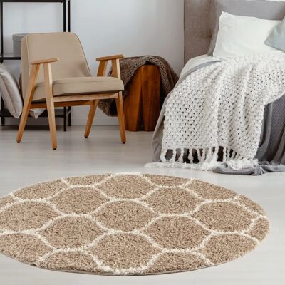 THE RUGS - Myshaggy Collection Trellis Beige - Beige - 30mm - rug THE RUGS - Myshaggy Collection Trellis Beige - Beige - 30mm - rug