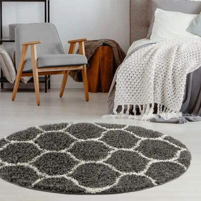 THE RUGS - Myshaggy Trellis Design - Dark Grey - Rug THE RUGS - Myshaggy Trellis Design - Dark Grey - Rug