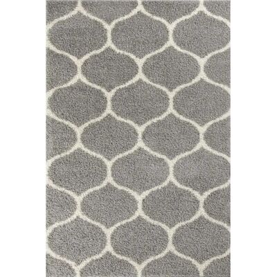 THE RUGS Myshaggy Collection Grey Trellis Rug - 160x230cm THE RUGS Myshaggy Collection Grey Trellis Rug - 160x230cm