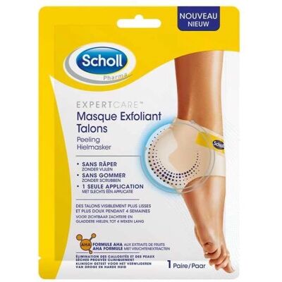 Masque exfoliant pour talons Scholl - 1 paire - Publicité Masque exfoliant pour talons Scholl - 1 paire - Publicité