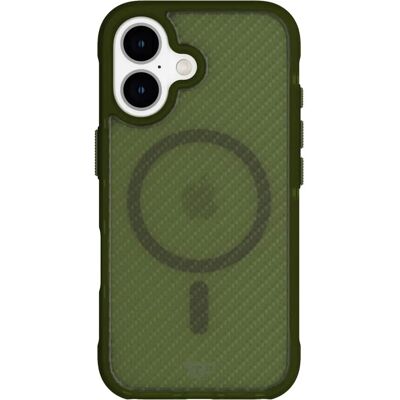 Coque de Protection MagSafe Verte pour iPhone 16 de Tech21 - Publicité Coque de Protection MagSafe Verte pour iPhone 16 de Tech21 - Publicité