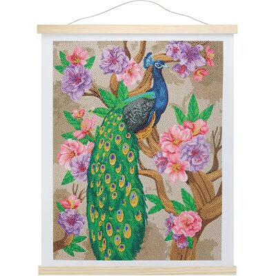 Craft Buddy Pavone con Peonie - Scroll d'Arte Cristallo Craft Buddy Pavone con Peonie - Scroll d'Arte Cristallo