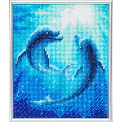 Craft Buddy Biały Taneczny Delfin Ramka Obraz Kryształowa Sztuka Malowanie Diamentami Craft Buddy Biały Taneczny Delfin Ramka Obraz Kryształowa Sztuka Malowanie Diamentami