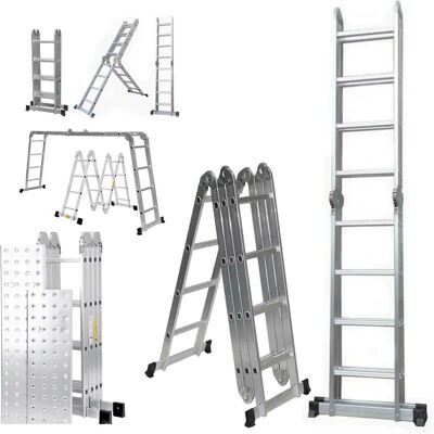 Samuel Alexander 4.6m Large Lightweight Aluminium Folding Work Platform Ladder Samuel Alexander 4.6m Large Lightweight Aluminium Folding Work Platform Ladder