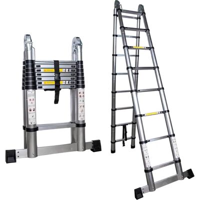 Samuel Alexander 5m Lightweight Aluminium Hinged Telescopic Ladder - Ladder Samuel Alexander 5m Lightweight Aluminium Hinged Telescopic Ladder - Ladder