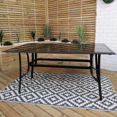 Samuel Alexander - 6P Rectangular Black Table - Glass Top Samuel Alexander - 6P Rectangular Black Table - Glass Top