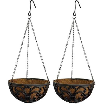 Selections - Cast Iron Garden Hanging Basket Planter - Planters Selections - Cast Iron Garden Hanging Basket Planter - Planters